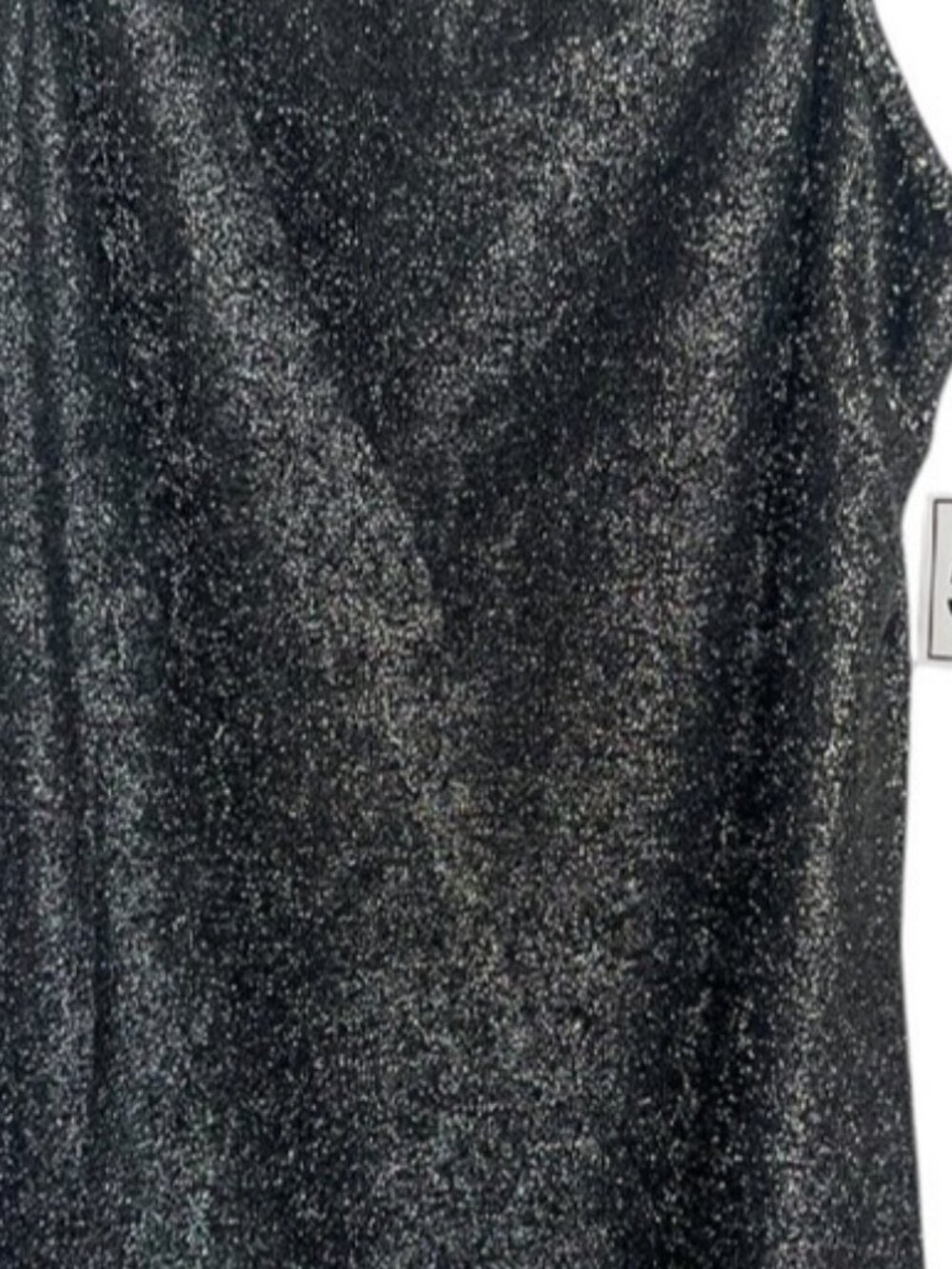 Glitter Slip Mini Dress in Sparkling Black